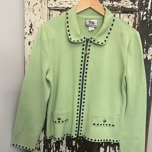 Vintage Mita gold statement accents cardigan zip sweater. Women’s size 10.